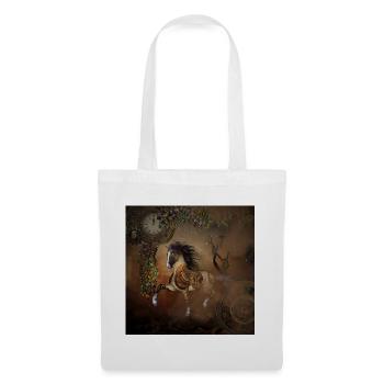 Beautiful steampunk horse with cape and gears - Tote Bag - white - Front