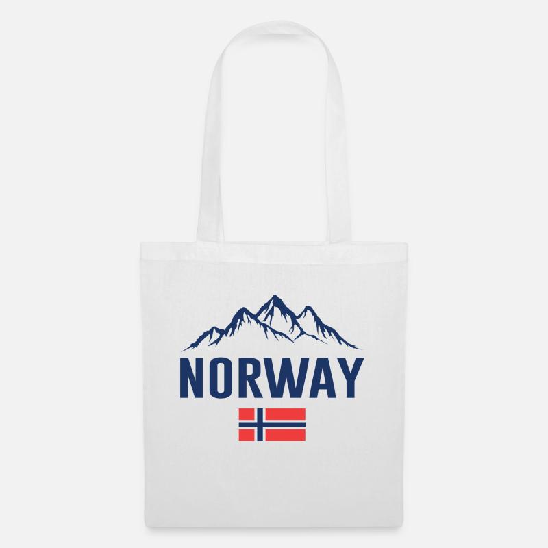 Norwegen Geschenk Berge Wandern - Stoffbeutel - Weiß