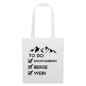 LISTE - Mountainbiken, Berge, Wein - - Stoffbeutel - Weiß - Vorne