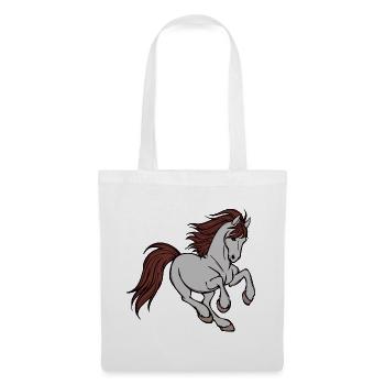 Amour des chevaux Chevaux islandais au galop Chevaux Islandais - Sac en tissu - blanc - Devant