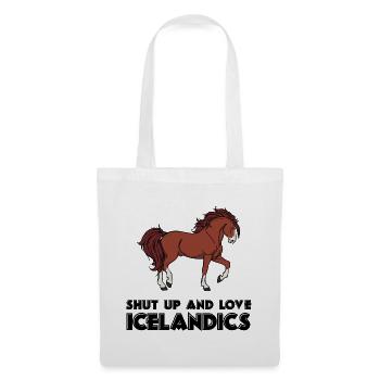 Cool Icelandic Horses Statement Cheval Amour Islandais - Sac en tissu - blanc - Devant