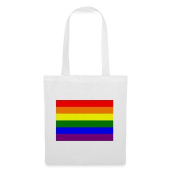 Pride Regenbogen Flaggendesign - Stoffbeutel - Weiß - Vorne