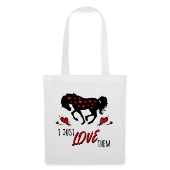 Chevaux islandais chevaux islandais Déclaration Coeur - Sac en tissu - blanc - Devant