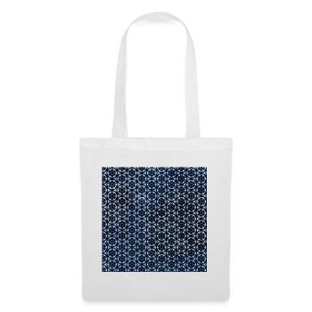 Silver Dunkel Blau Tie Dye Textile Muster - Stoffbeutel - Weiß - Vorne