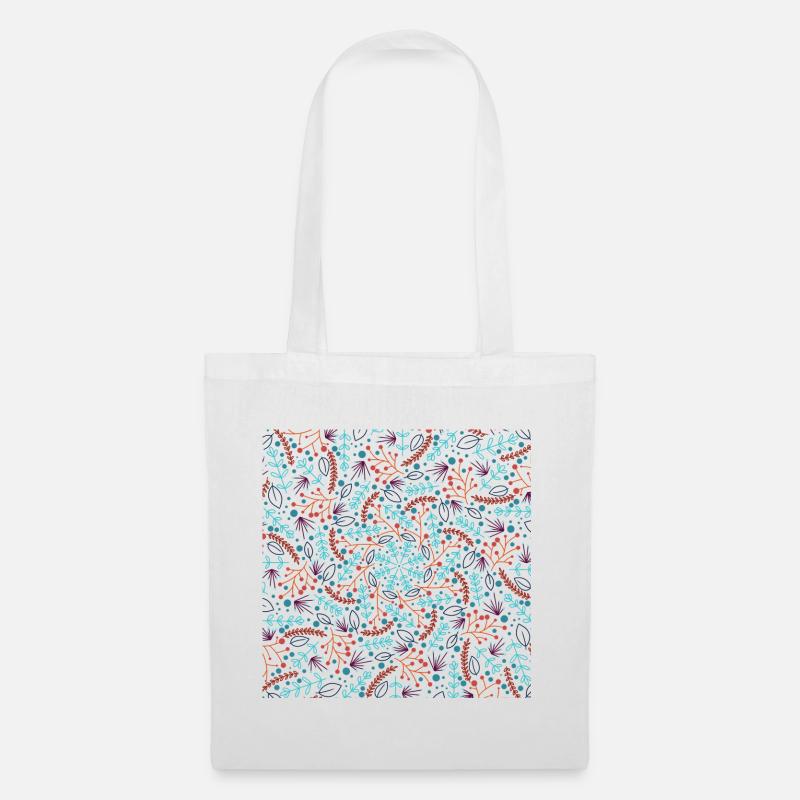 Floral Spiral Pattern - Tote Bag - white