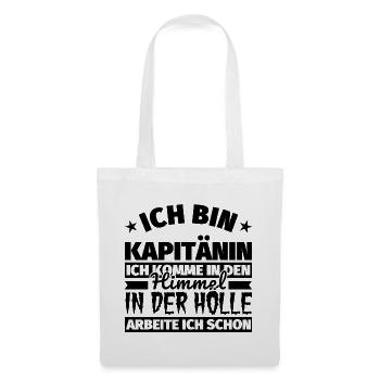 Kapitänin Geschenk lustig Himmel Hölle - Stoffbeutel - Weiß - Vorne