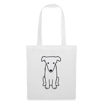 Borzoi Dog Cartoon Kawaii Illustration - Sac en tissu - blanc - Devant