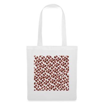 kaffeeshirts unisex, kaffeebohnenmuster - Stoffbeutel - Weiß - Vorne