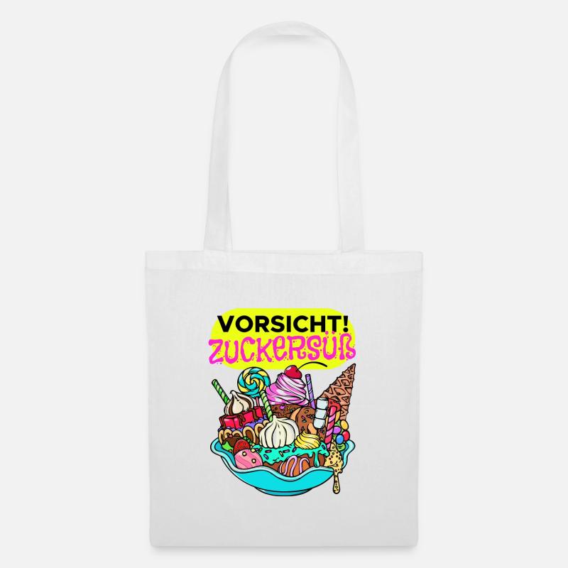 Naschkatzen Konditor Cupcake Statement Süßigkeiten - Stoffbeutel - Weiß
