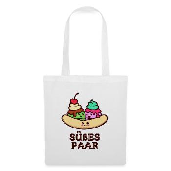 Nachspeise Süßigkeiten Naschen Backen Statement - Stoffbeutel - Weiß - Vorne