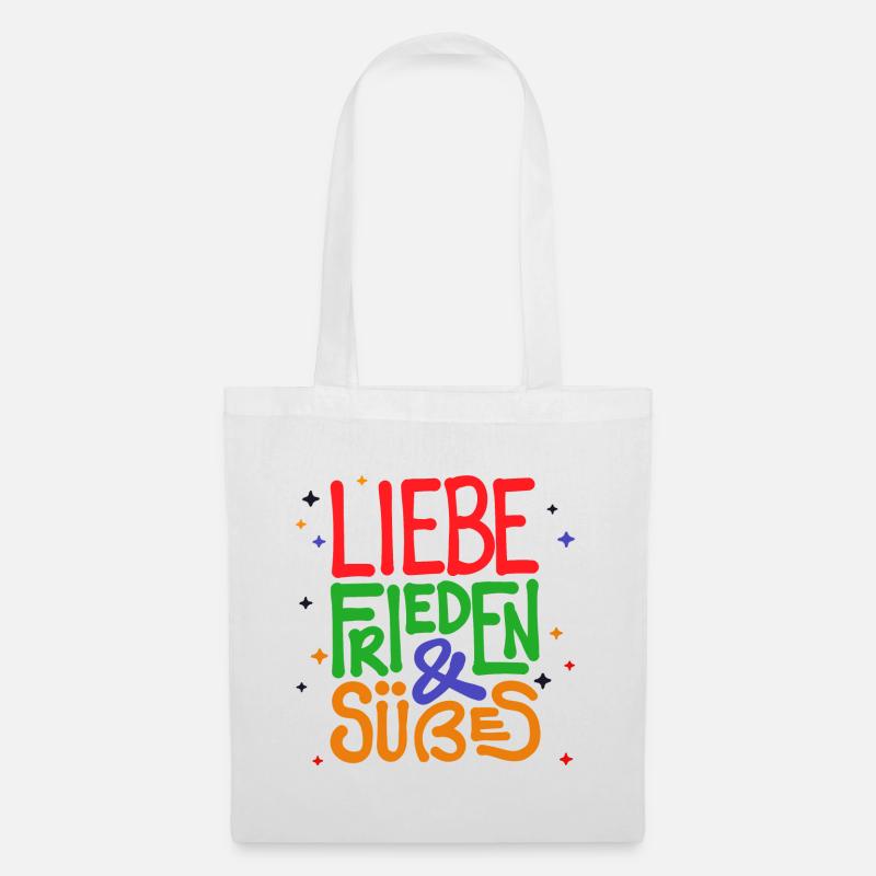 Nachspeise Naschen Süßigkeiten Statement Lecker - Stoffbeutel - Weiß