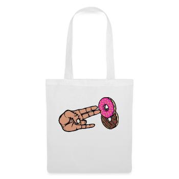 Nachspeise Donut Süßigkeiten Lecker Naschen - Stoffbeutel - Weiß - Vorne