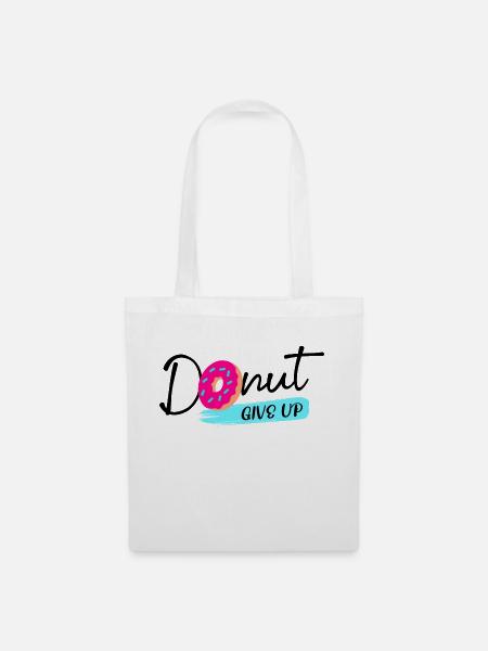 Donut Süßigkeiten Statement Naschen Lecker - Stoffbeutel - Weiß