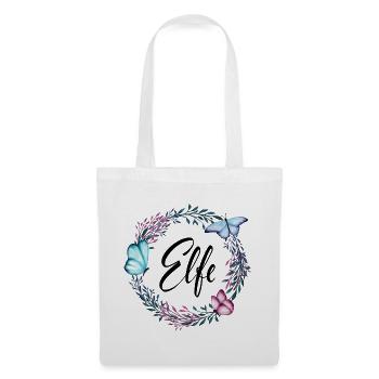 Elfe, name, lettering, flower wreath, gift - Tote Bag - white - Front