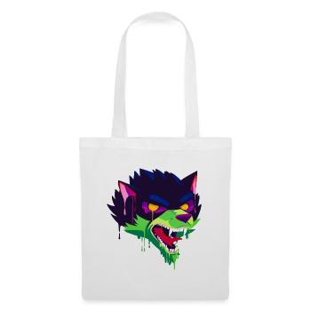 A Beautiful and Creepy Wolf Cartoon Design - Tote Bag - white - Front