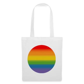 Regenbogen Verlauf Round - Stoffbeutel - Weiß - Vorne