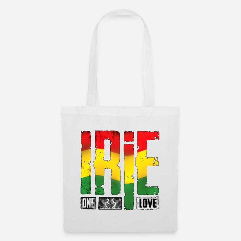 Vibrantes Reggae-Design mit Regenbogenfarben - Stoffbeutel - Weiß