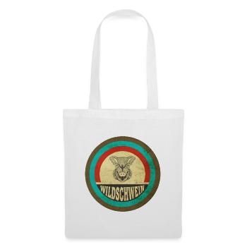 Wildschwein Vintage Design - Stoffbeutel - Weiß - Vorne
