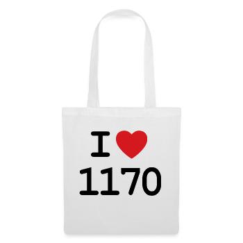 I love 1170 - Ich liebe Hernals Shirt - Stoffbeutel - Weiß - Vorne