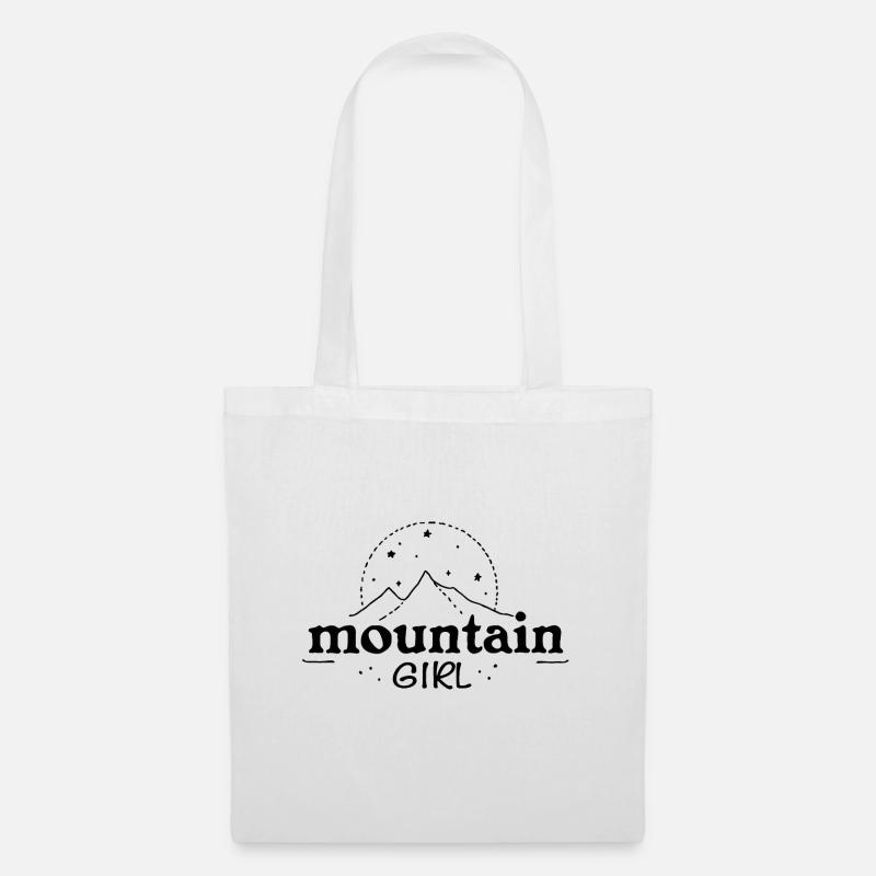 Minimalistisches Design Ich liebe Berge Frau Text - Stoffbeutel - Weiß