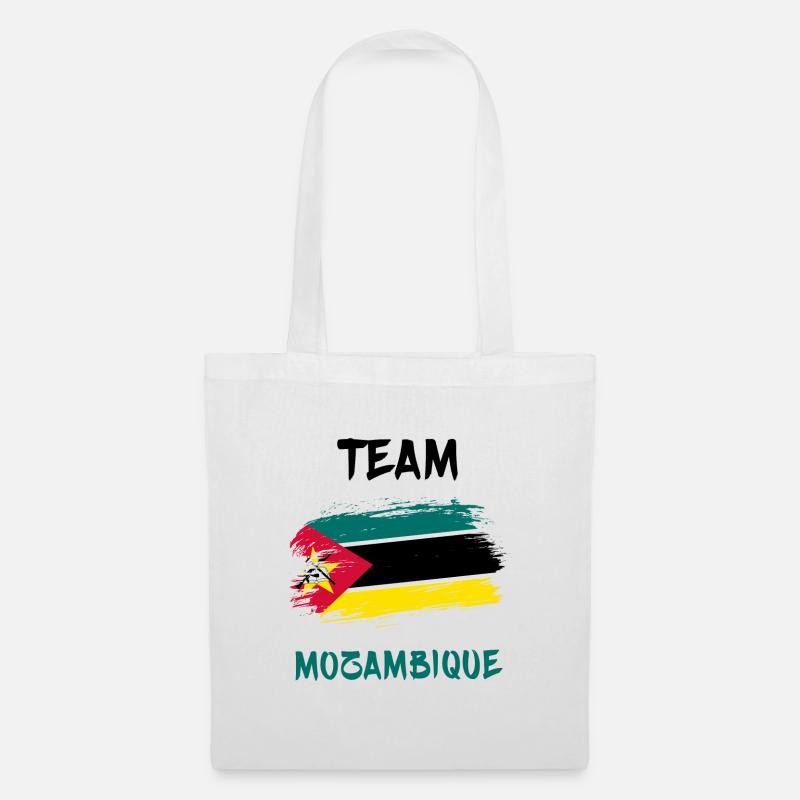 Team Mosambik Flaggen Design - Stoffbeutel - Weiß