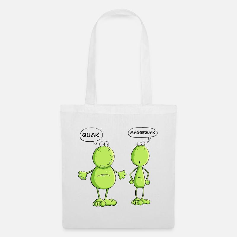 Quak und Magerquak Frosch I Quark Magerquark Fun - Stoffbeutel - Weiß