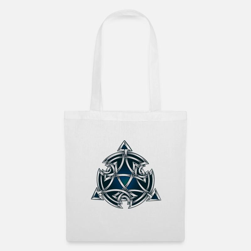 Symbole celtique noir & vert dotwork - Sac en tissu - blanc