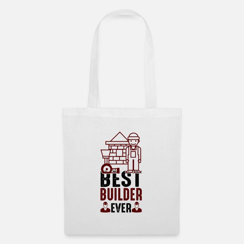 Meilleur constructeur de tous les temps - noir - Bauherr - Sac en tissu - blanc