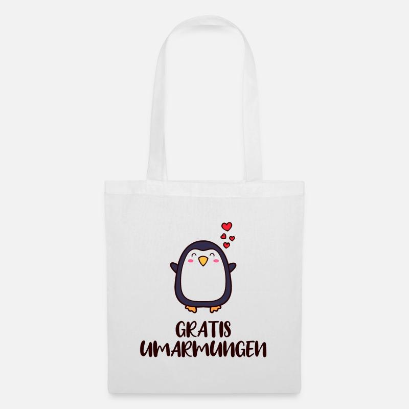 Pinguin Herz Süß Statement Tier Vogel Arktis - Stoffbeutel - Weiß