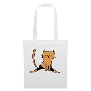 Cat makes yoga yoga lover gift idea - Tote Bag - white - Front
