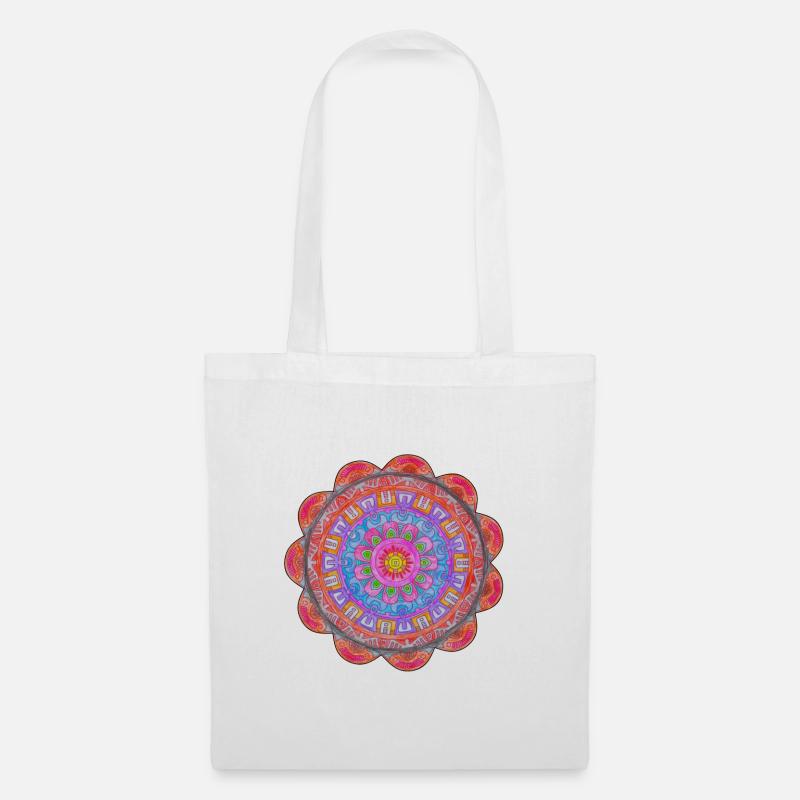 Circle Mandala Color Explosion - Tote Bag - white