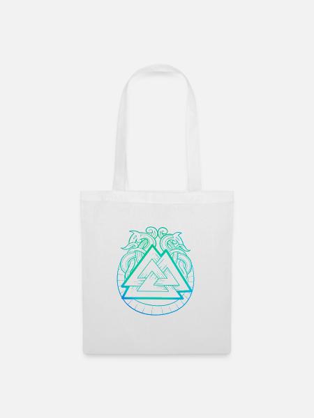 Legendäres nordisches Tiersymbol & Valknut - Stoffbeutel - Weiß
