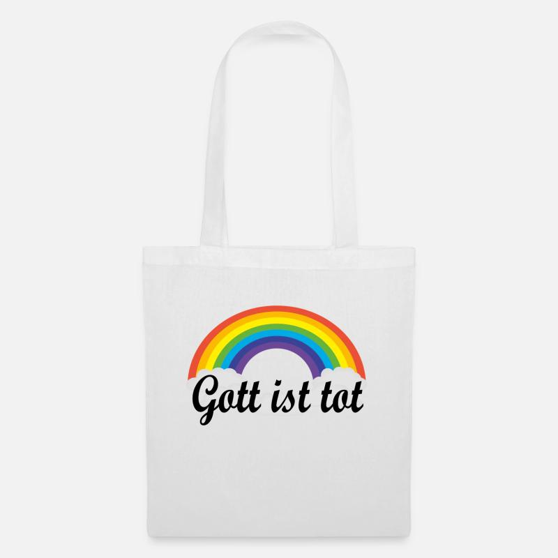 gott ist tot Nietzsche Regenbogen - Stoffbeutel - Weiß