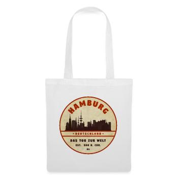Hamburg Skyline Vintage Circle - Tote Bag - white - Front