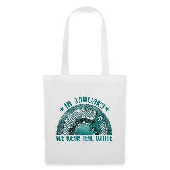 In January We Wear Teal White Cervical Cancer - Tote Bag - white - Front