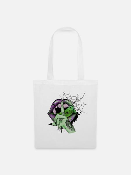 Green Vampire lips - Stoffbeutel - Weiß