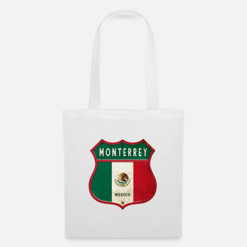 Monterrey Mexiko Wappen Design - Stoffbeutel - Weiß