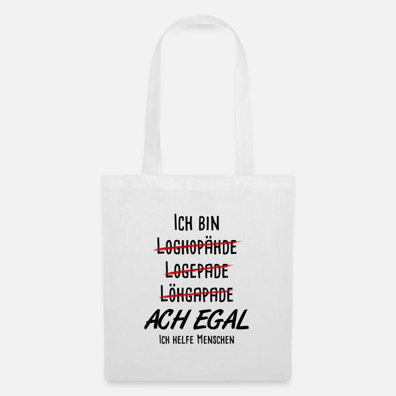 Logopäde Logopädie Spruch Geschenk - Stoffbeutel - Weiß