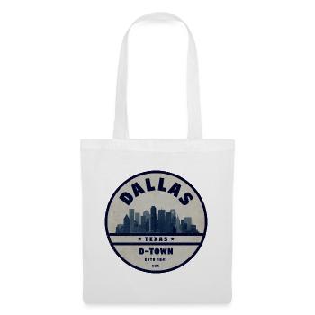 Dallas D-Town Skyline Emblem - Stoffbeutel - Weiß - Vorne