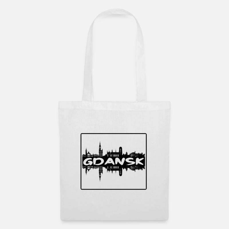 Danzig Polen Skyline Silhouette Reisesouvenir - Stoffbeutel - Weiß