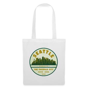 Seattle Emerald City Skyline - Stoffbeutel - Weiß - Vorne