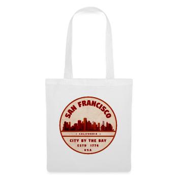 Insigne vintage du paysage urbain de San Francisco - Sac en tissu - blanc - Devant
