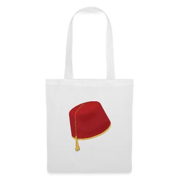 Chapeau Tarboosh dessiné à la main - Sac en tissu - blanc - Devant