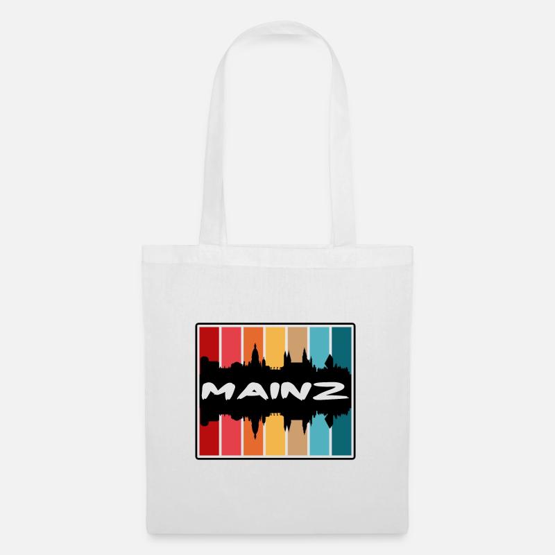 Mainz Deutschland Skyline Silhouette Reisesouvenir - Stoffbeutel - Weiß