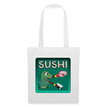 LUSTIGE SUSHI MAKI GESCHENKE - ESSEN DINOSAURIER - Stoffbeutel - Weiß - Vorne