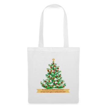 Weihnachtsbaum rot goldener Christbaumschmuck - Stoffbeutel - Weiß - Vorne