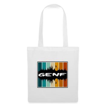 Genf Schweiz Skyline Silhouette Travel Souveni - Stoffbeutel - Weiß - Vorne