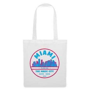 Miami Skyline Neon-Stempel - Stoffbeutel - Weiß - Vorne
