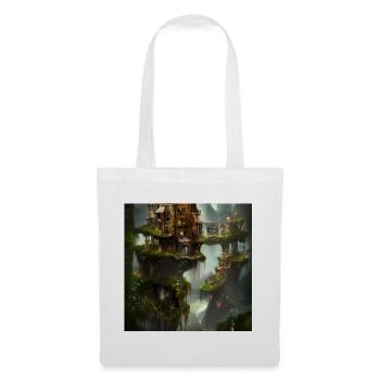 Awesome city on the rock with fairies. - Tote Bag - white - Front