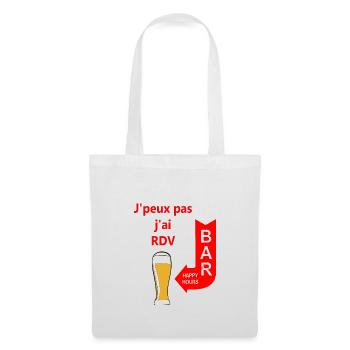 j'peux pas j'ai rdv au bar - Sac en tissu - blanc - Devant